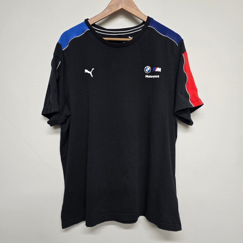 Puma BMW Motorsport T-Shirt Mens XXL Black Colorblock Racing Streetwear